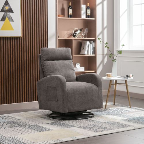 JiaDa Upholstered Swivel Glider.Rocking Chair for Nursery in Dark Grey.Modern Style One Left Bag JiaDa Upholstered Swivel Glider.Rocking Chair for Nursery in Dark Grey.Modern Style One Left Bag
