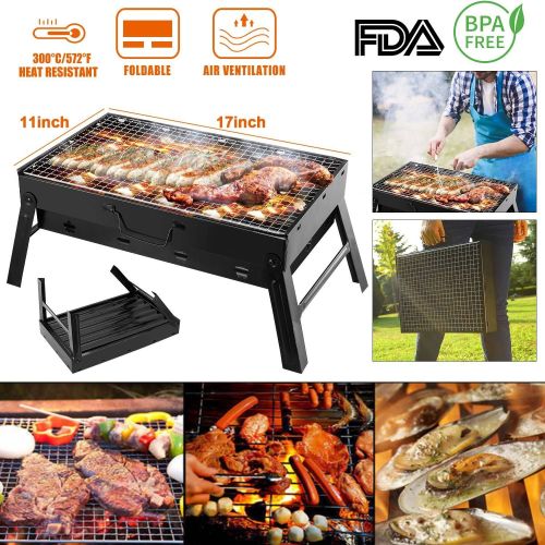 Portable BBQ Grill Foldable Charcoal Grill Lightweight Smoker Grill for Camping Picnics Garden Grilling Portable BBQ Grill Foldable Charcoal Grill Lightweight Smoker Grill for Camping Picnics Garden Grilling